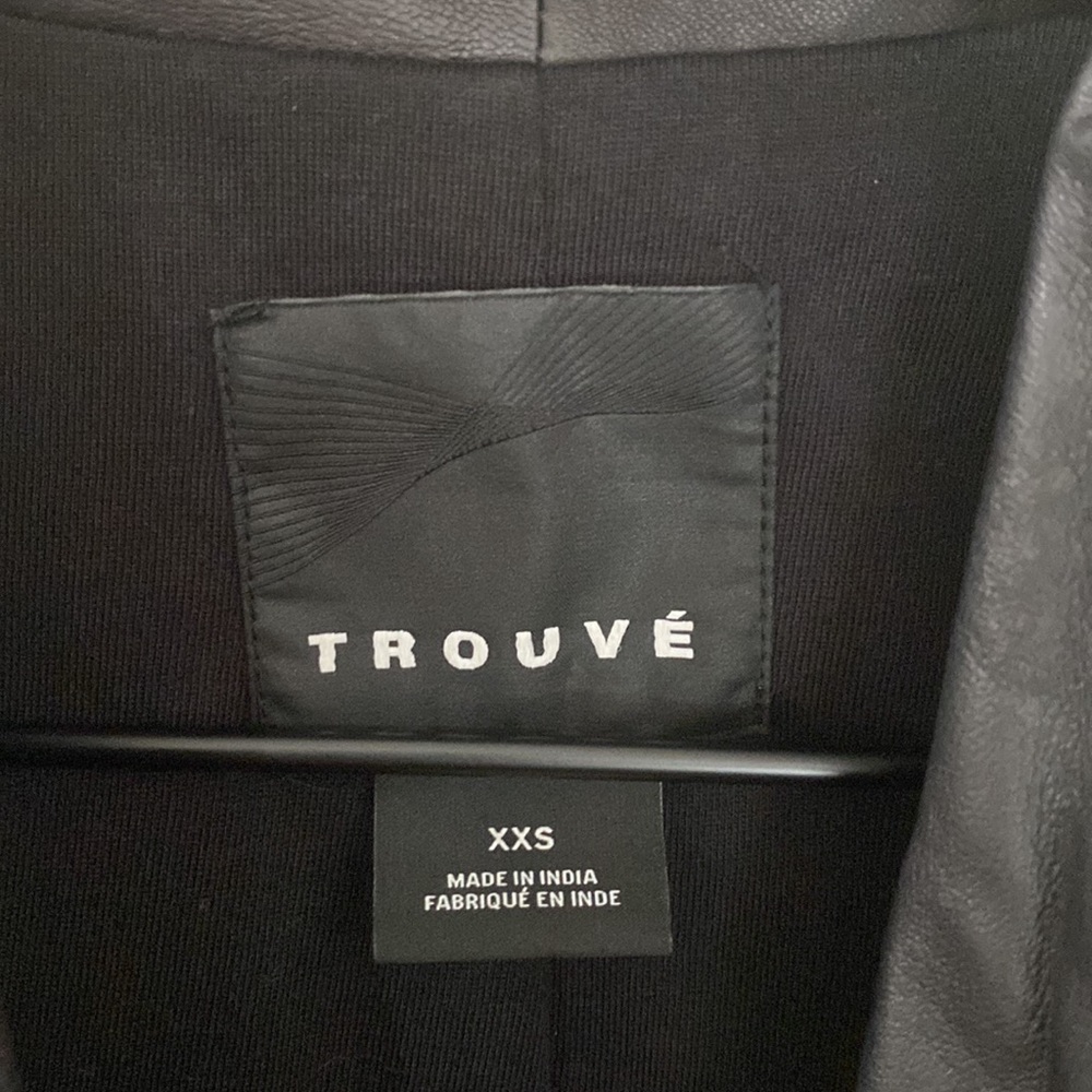 New Trouvé chic black 100% leather jacket - Picture 4 of 10